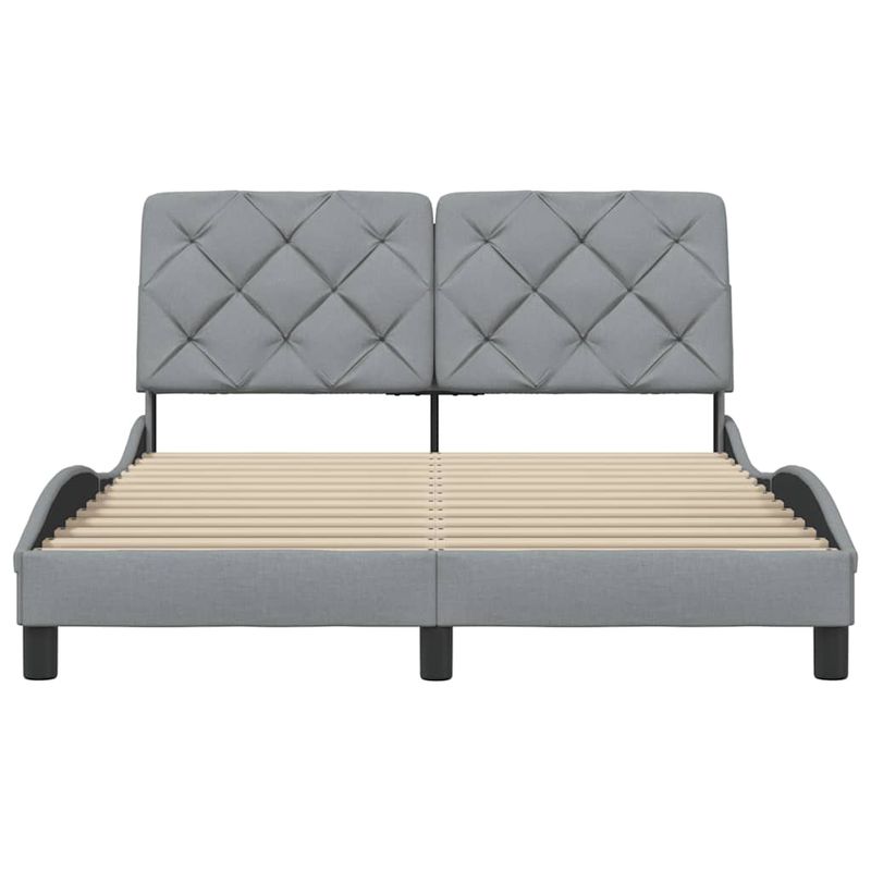 Casa si Gradina - Mobilier - Paturi si accesorii - Paturi - Cadru de pat fara saltea, gri deschis, 140x200 cm, textil - Infinity.ro
