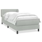 Casa si Gradina - Mobilier - Paturi si accesorii - Paturi - Pat box spring cu saltea, gri deschis, 90x210 cm, catifea - Infinity.ro