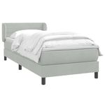 Casa si Gradina - Mobilier - Paturi si accesorii - Paturi - Pat box spring cu saltea, gri deschis, 90x210 cm, catifea - Infinity.ro