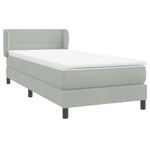 Casa si Gradina - Mobilier - Paturi si accesorii - Paturi - Pat box spring cu saltea, gri deschis, 90x210 cm, catifea - Infinity.ro