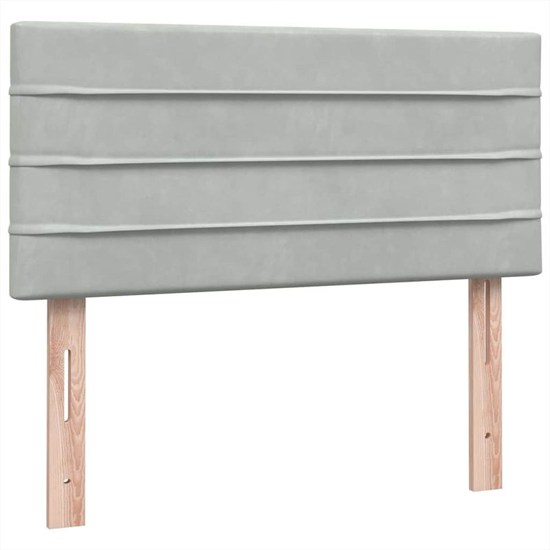Casa si Gradina - Mobilier - Paturi si accesorii - Paturi - Pat box spring cu saltea, gri deschis, 90x210 cm, catifea - Infinity.ro