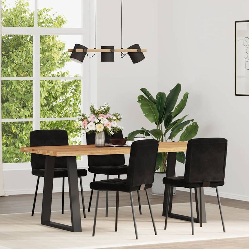 Casa si Gradina - Mobilier - Scaune si fotolii - Scaune - Scaune de bucatarie, 4 buc., negru, catifea - Infinity.ro