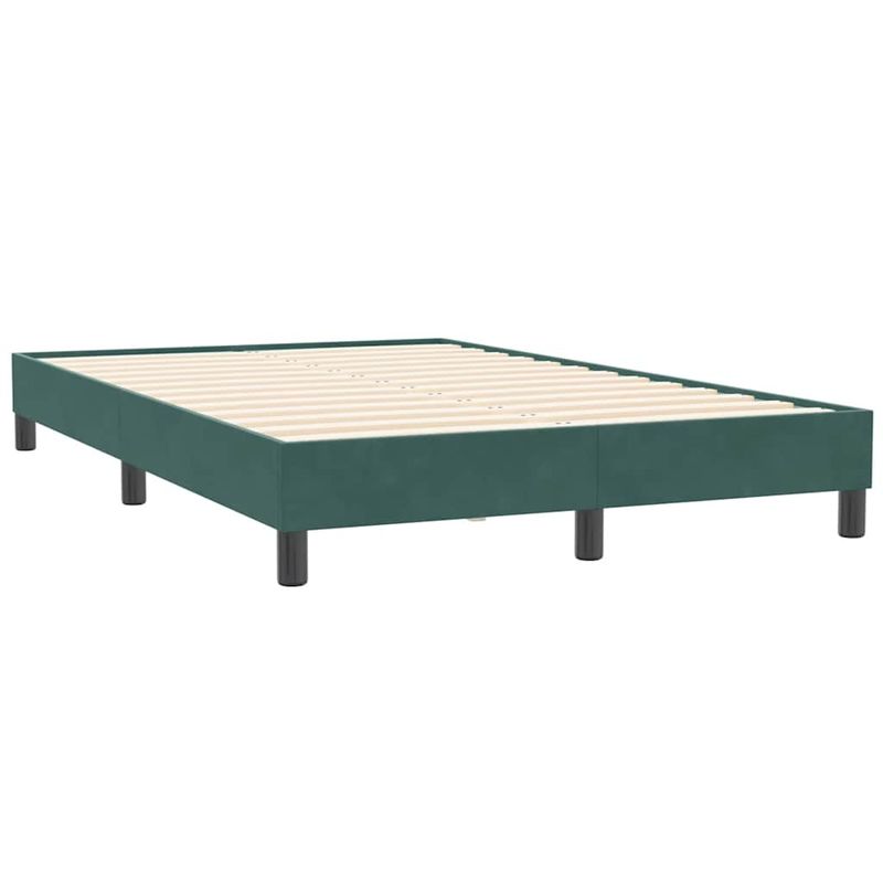 Casa si Gradina - Mobilier - Paturi si accesorii - Paturi - Pat cu arcuri fara saltea verde inchis 120x210 cm catifea - Infinity.ro