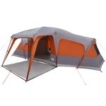 Sport si Outdoor - Camping - Corturi camping - Cort de familie cu dom veranda pentru 9 persoane, impermeabil, gri și portocaliu - Infinity.ro