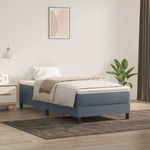 Casa si Gradina - Mobilier - Paturi si accesorii - Paturi - Pat cu arcuri fara saltea Gri inchis 100x220 cm catifea - Infinity.ro