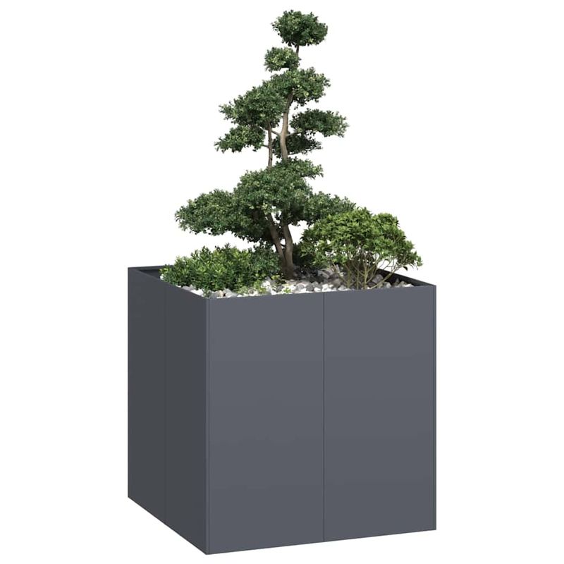 Casa si Gradina - Gradinarit si plante - Plante si ghivece - Ghivece si suporturi - Jardiniera Antracit 80x80x80 cm Otel - Infinity.ro