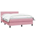 Casa si Gradina - Mobilier - Paturi si accesorii - Paturi - Pat box spring cu saltea, roz, 160x220 cm, catifea - Infinity.ro