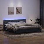 Casa si Gradina - Mobilier - Paturi si accesorii - Paturi - Pat box spring cu saltea, gri inchis, 180x220 cm, catifea - Infinity.ro