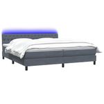 Casa si Gradina - Mobilier - Paturi si accesorii - Paturi - Pat box spring cu saltea, gri inchis, 180x220 cm, catifea - Infinity.ro