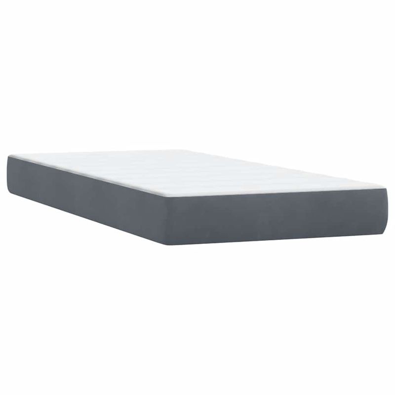Casa si Gradina - Mobilier - Paturi si accesorii - Paturi - Pat box spring cu saltea, gri inchis, 180x220 cm, catifea - Infinity.ro