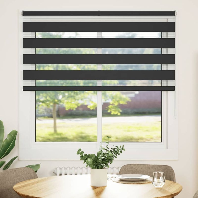 Casa si Gradina - Textile si covoare - Rulouri si jaluzele - Jaluza cu zebra neagra latime materiala 145,9 cm poliester - Infinity.ro