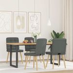 Casa si Gradina - Mobilier - Scaune si fotolii - Scaune - Scaune de bucatarie pivotante, 4 buc., gri inchis, textil - Infinity.ro