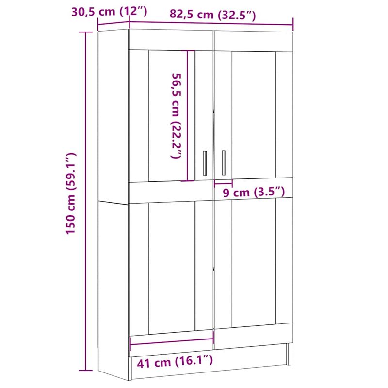 Casa si Gradina - Mobilier - Biblioteci si rafturi - Biblioteci - Biblioteca, stejar artizanal, 82,5x30,5x150 cm, lemn prelucrat - Infinity.ro