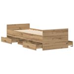 Casa si Gradina - Mobilier - Paturi si accesorii - Paturi - Cadru pat fara saltea Stejar Artisan 100x200cm Lemn prelucrat - Infinity.ro