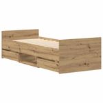 Casa si Gradina - Mobilier - Paturi si accesorii - Paturi - Cadru pat fara saltea Stejar Artisan 100x200cm Lemn prelucrat - Infinity.ro