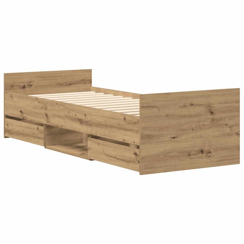 Casa si Gradina - Mobilier - Paturi si accesorii - Paturi - Cadru pat fara saltea Stejar Artisan 100x200cm Lemn prelucrat - Infinity.ro