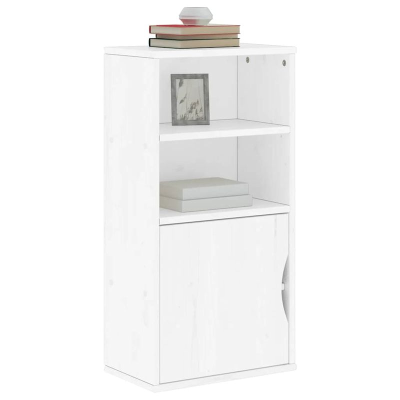 Casa si Gradina - Mobilier - Comode si corpuri - Comode - Dulap lateral „ODDA” alb 40x24x79 cm, lemn masiv de pin, model cu 1 ușă - Infinity.ro