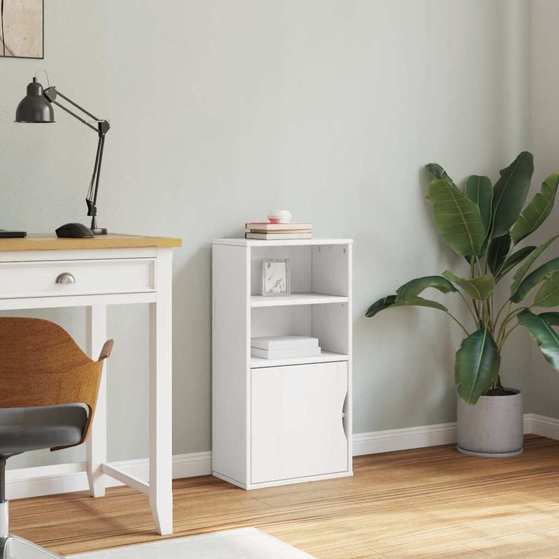 Casa si Gradina - Mobilier - Comode si corpuri - Comode - Dulap lateral „ODDA” alb 40x24x79 cm, lemn masiv de pin, model cu 1 ușă - Infinity.ro