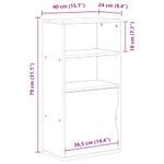 Casa si Gradina - Mobilier - Comode si corpuri - Comode - Dulap lateral „ODDA” alb 40x24x79 cm, lemn masiv de pin, model cu 1 ușă - Infinity.ro