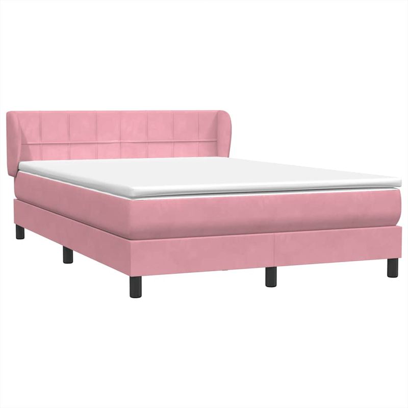 Casa si Gradina - Mobilier - Paturi si accesorii - Paturi - Pat box spring cu saltea, roz, 160x220 cm, catifea - Infinity.ro