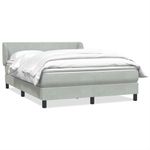 Casa si Gradina - Mobilier - Paturi si accesorii - Paturi - Pat box spring cu saltea, gri deschis, 160x210 cm, catifea - Infinity.ro