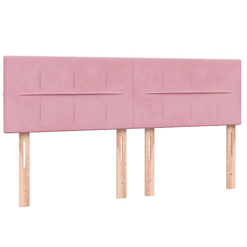 Casa si Gradina - Mobilier - Paturi si accesorii - Paturi - Pat box spring cu saltea, roz, 160x220 cm, catifea - Infinity.ro