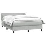 Casa si Gradina - Mobilier - Paturi si accesorii - Paturi - Pat box spring cu saltea, gri deschis, 160x210 cm, catifea - Infinity.ro