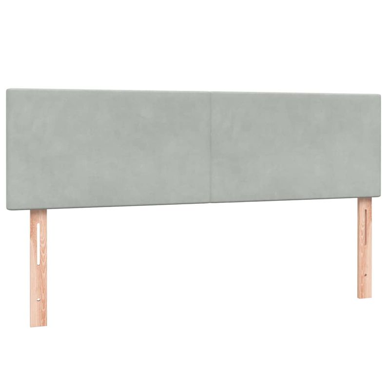 Casa si Gradina - Mobilier - Paturi si accesorii - Paturi - Pat box spring cu saltea, gri deschis, 160x210 cm, catifea - Infinity.ro