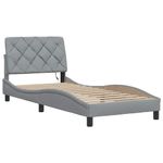 Casa si Gradina - Mobilier - Paturi si accesorii - Paturi - Cadru de pat cu LED fara saltea tesatura gri deschis 90x200 cm - Infinity.ro
