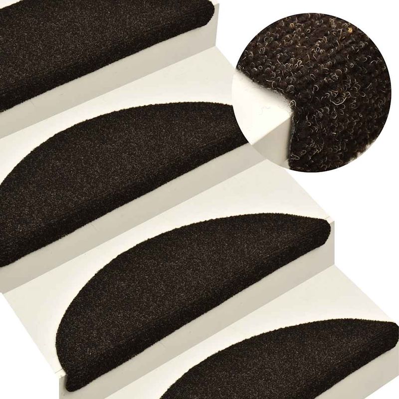 Casa si Gradina - Textile si covoare - Covoare - Covoare casa - Covorase scara autoadezive 30 buc Maro inchis 65x21x4 cm - Infinity.ro