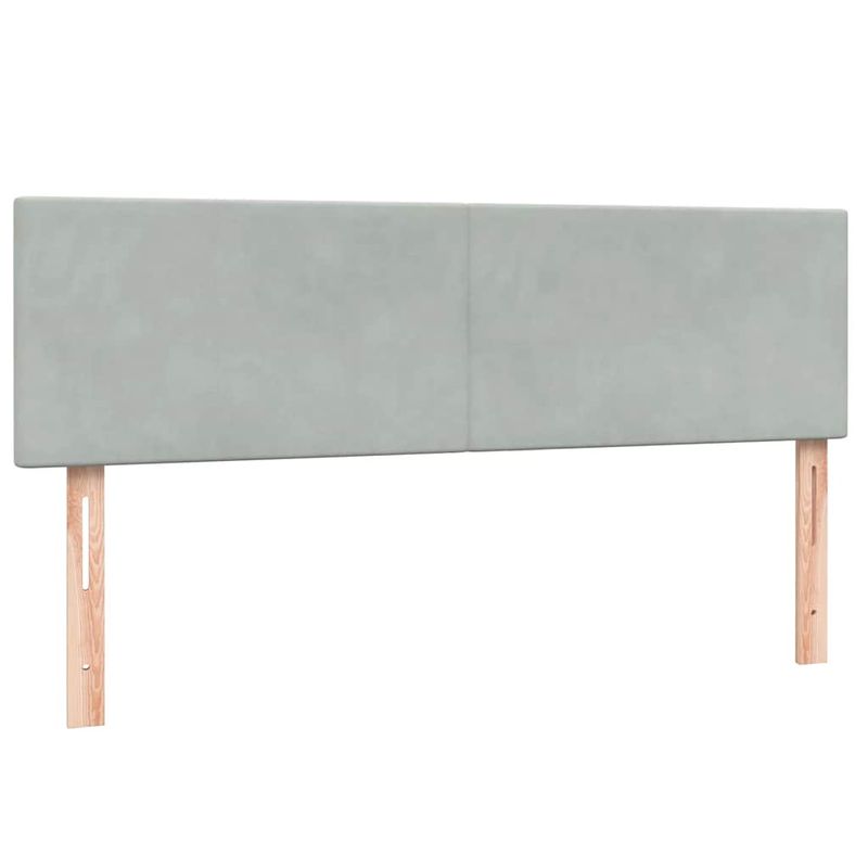 Casa si Gradina - Mobilier - Paturi si accesorii - Paturi - Pat box spring cu saltea, gri deschis, 160x210 cm, catifea - Infinity.ro