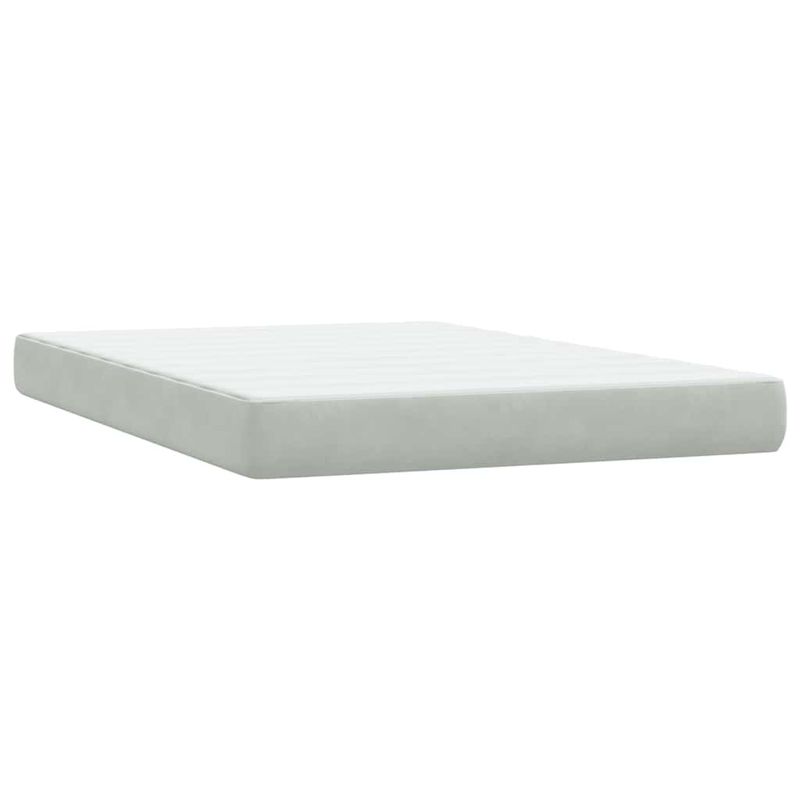 Casa si Gradina - Mobilier - Paturi si accesorii - Paturi - Pat box spring cu saltea, gri deschis, 160x210 cm, catifea - Infinity.ro