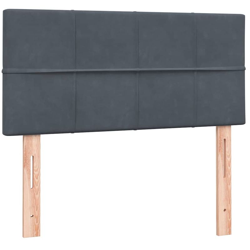 Casa si Gradina - Mobilier - Paturi si accesorii - Paturi - Pat box spring cu saltea, gri inchis, 80x220 cm, catifea - Infinity.ro
