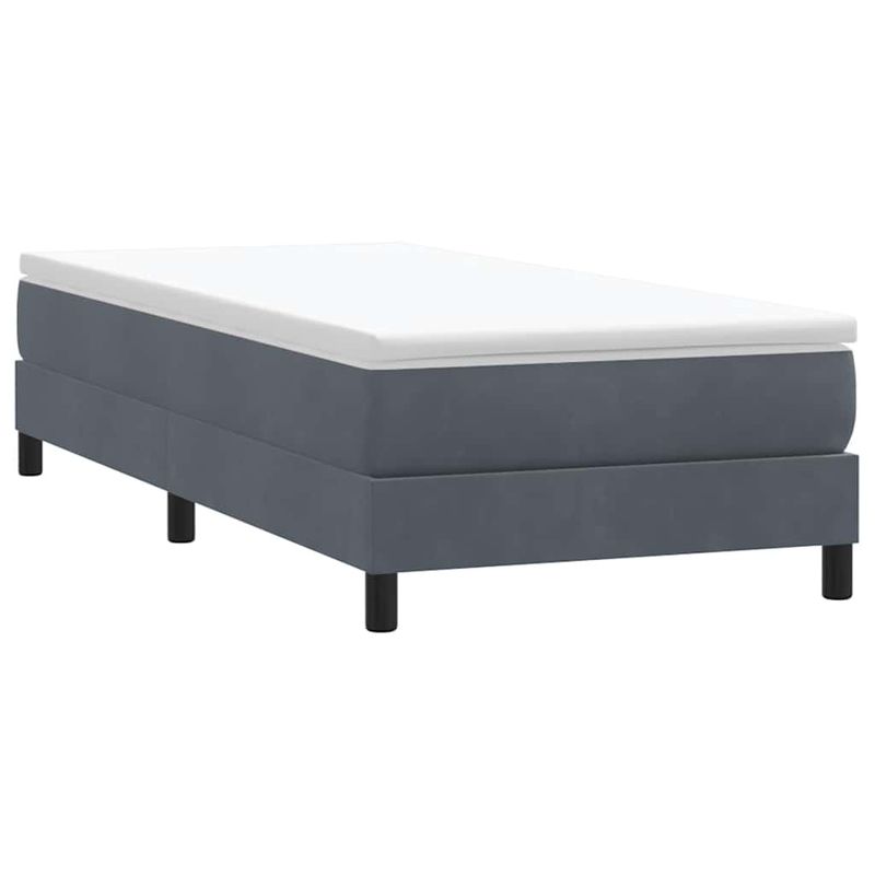 Casa si Gradina - Mobilier - Paturi si accesorii - Paturi - Pat cu arcuri fara saltea Gri inchis 90x210 cm catifea - Infinity.ro