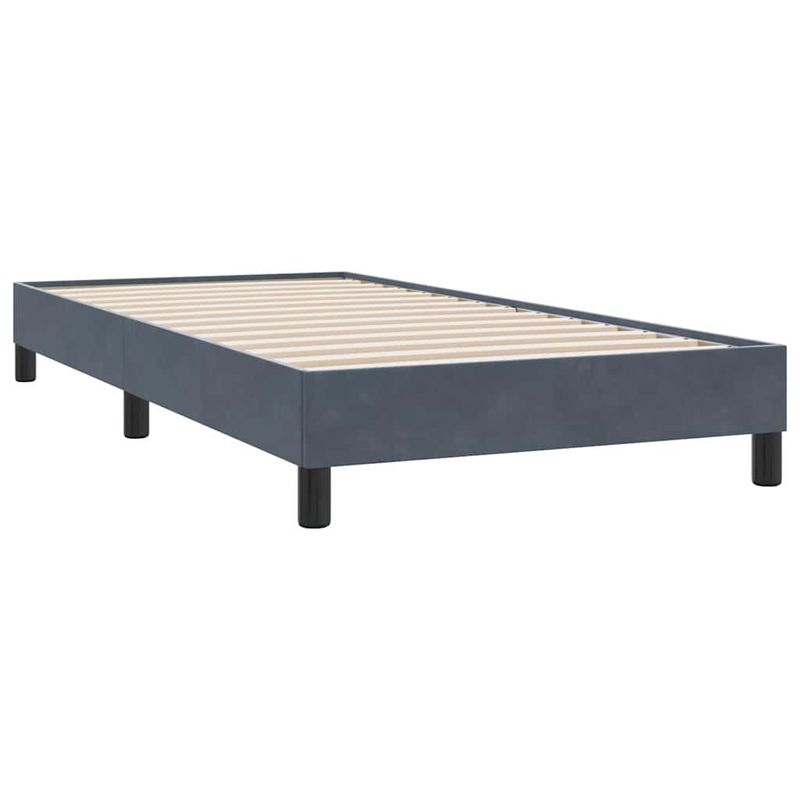 Casa si Gradina - Mobilier - Paturi si accesorii - Paturi - Pat cu arcuri fara saltea Gri inchis 90x210 cm catifea - Infinity.ro