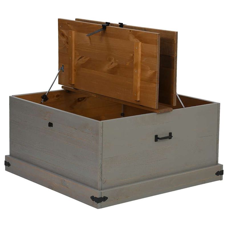 Casa si Gradina - Mobilier - Organizare si depozitare - Cutii depozitare - Cufa de depozitare HALDEN gri 91x91x47 cm lemn masiv de pin - Infinity.ro