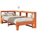 Casa si Gradina - Mobilier - Paturi si accesorii - Paturi - Pat cu biblioteca fara saltea, maro, 90x200 cm, lemn masiv pin - Infinity.ro