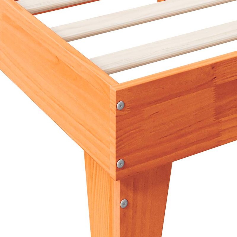 Casa si Gradina - Mobilier - Paturi si accesorii - Paturi - Pat cu biblioteca fara saltea, maro, 90x200 cm, lemn masiv pin - Infinity.ro