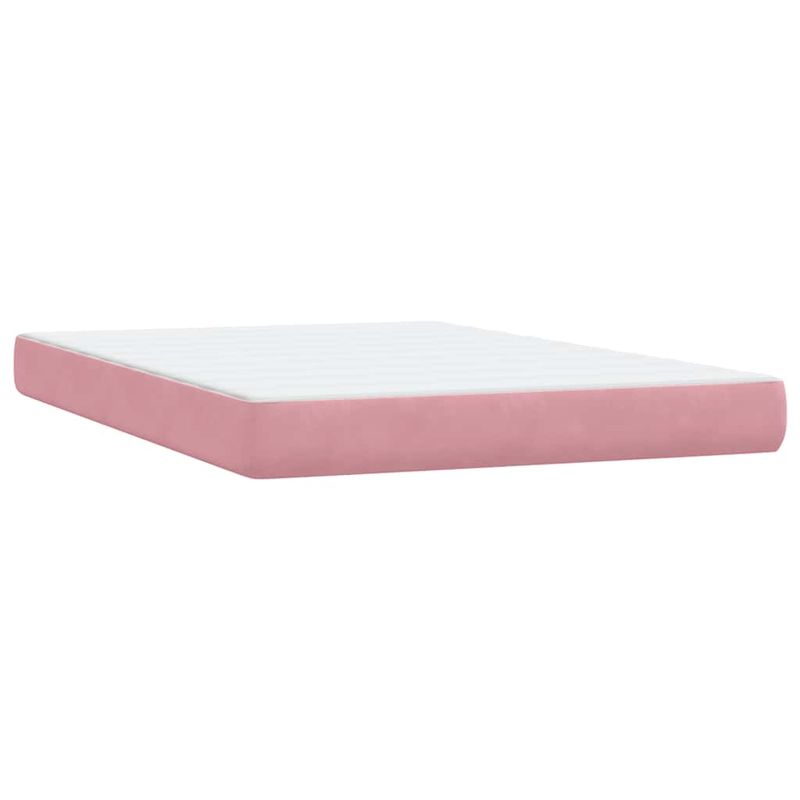Casa si Gradina - Mobilier - Paturi si accesorii - Paturi - Pat box spring cu saltea, roz, 140x220 cm, catifea - Infinity.ro