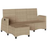 Casa si Gradina - Gradina si terasa - Mobilier exterior - Canapele si fotolii gradina - Canapea gradina inclinabila cu perne forma de L, polirattan bej, pernă șezut alb crem - Infinity.ro