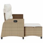 Casa si Gradina - Gradina si terasa - Mobilier exterior - Canapele si fotolii gradina - Canapea gradina inclinabila cu perne forma de L, polirattan bej, pernă șezut alb crem - Infinity.ro