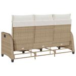 Casa si Gradina - Gradina si terasa - Mobilier exterior - Canapele si fotolii gradina - Canapea gradina inclinabila cu perne forma de L, polirattan bej, pernă șezut alb crem - Infinity.ro