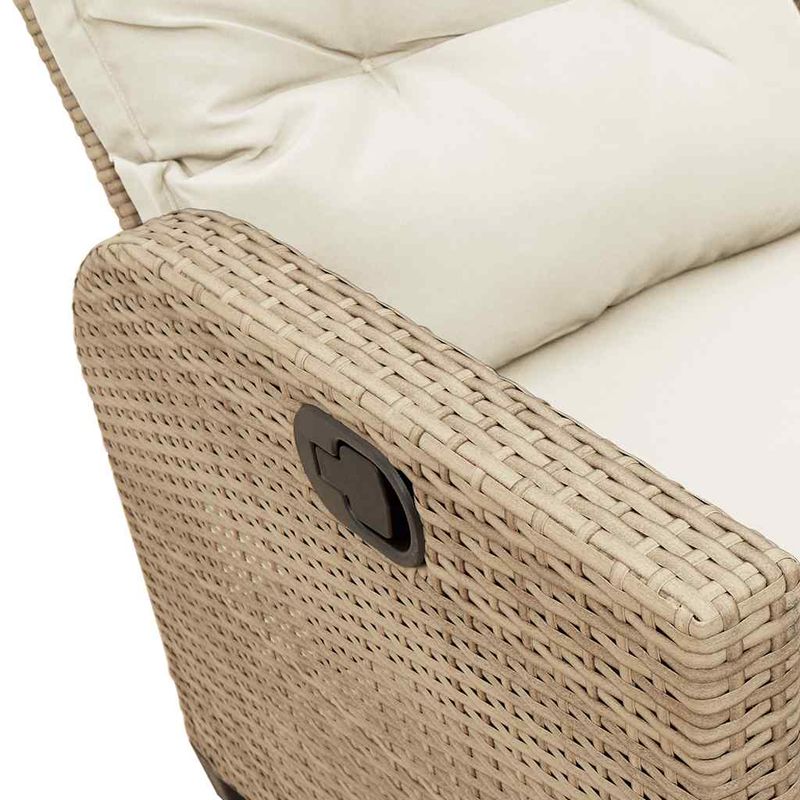 Casa si Gradina - Gradina si terasa - Mobilier exterior - Canapele si fotolii gradina - Canapea gradina inclinabila cu perne forma de L, polirattan bej, pernă șezut alb crem - Infinity.ro