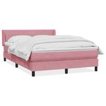 Casa si Gradina - Mobilier - Paturi si accesorii - Paturi - Pat box spring cu saltea, roz, 160x210 cm, catifea - Infinity.ro