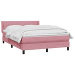 Casa si Gradina - Mobilier - Paturi si accesorii - Paturi - Pat box spring cu saltea, roz, 160x210 cm, catifea - Infinity.ro