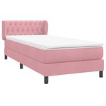 Casa si Gradina - Mobilier - Paturi si accesorii - Paturi - Pat box spring cu saltea, roz, 90x210 cm, catifea - Infinity.ro