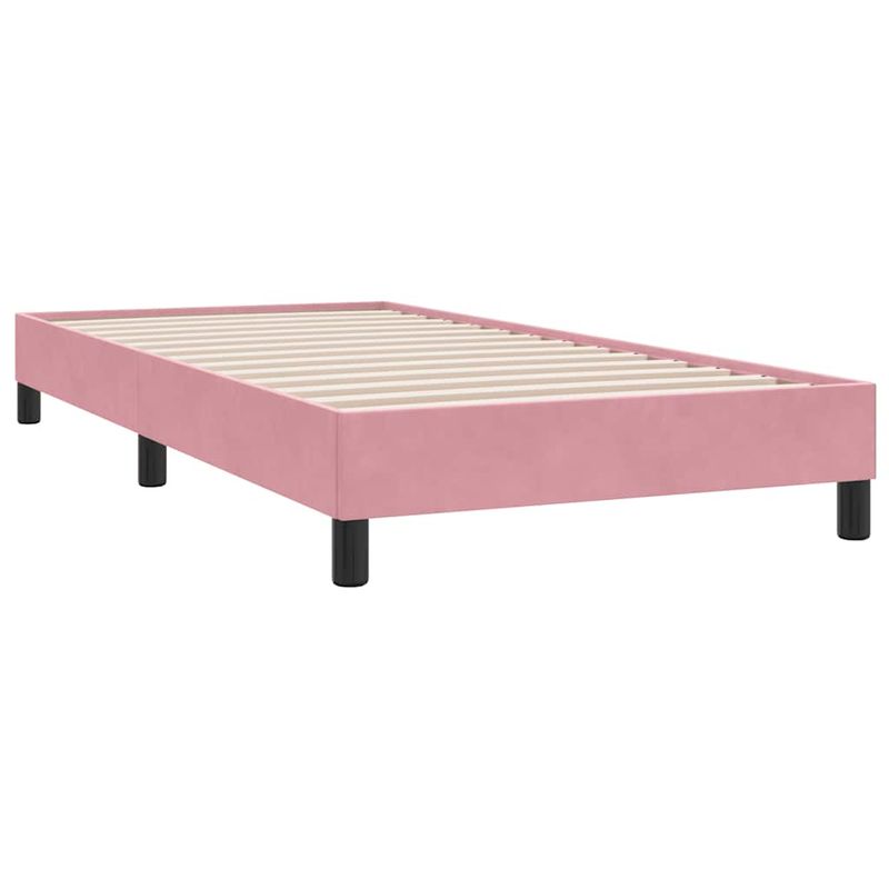 Casa si Gradina - Mobilier - Paturi si accesorii - Paturi - Pat box spring cu saltea, roz, 90x210 cm, catifea - Infinity.ro