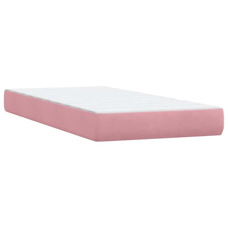 Casa si Gradina - Mobilier - Paturi si accesorii - Paturi - Pat box spring cu saltea, roz, 90x210 cm, catifea - Infinity.ro