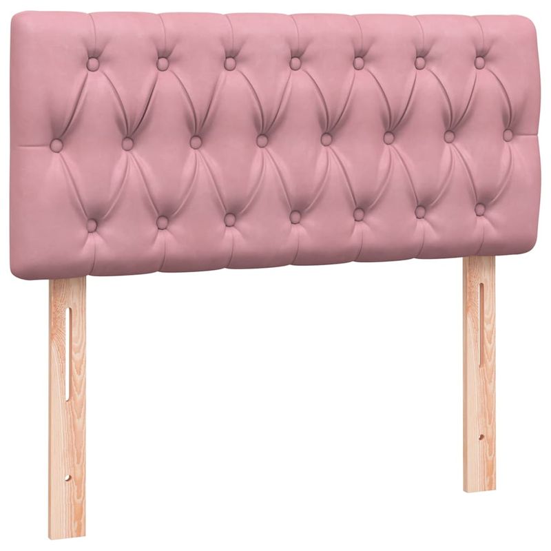 Casa si Gradina - Mobilier - Paturi si accesorii - Paturi - Pat box spring cu saltea, roz, 90x210 cm, catifea - Infinity.ro