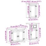 Casa si Gradina - Mobilier - Seturi de mobilier - Seturi baie - Set mobilier de baie „Corona”, 3 piese, lemn masiv de pin, model dulap de perete + dulap de chiuvetă + dulap de baie - Infinity.ro